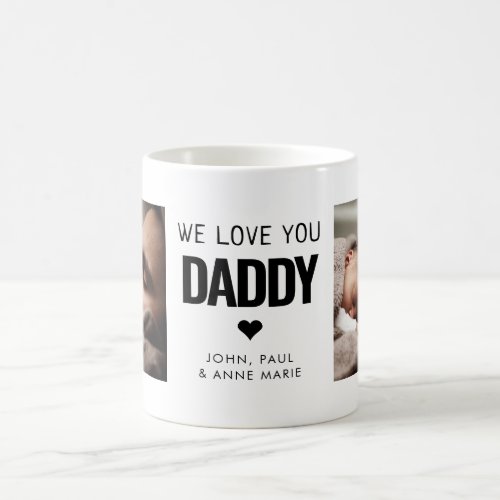 Simple Love You Daddy Heart 2 Photo Fathers Day Coffee Mug