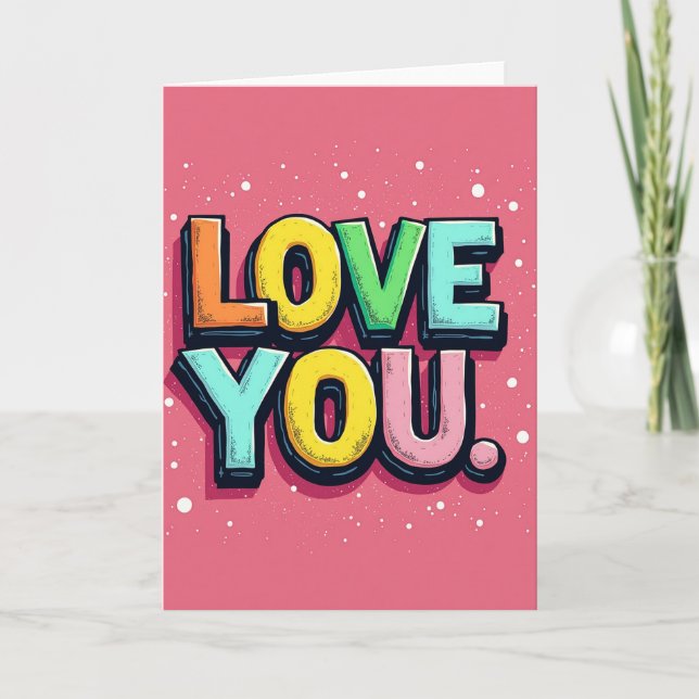 Simple Love You Dot Card (Front)