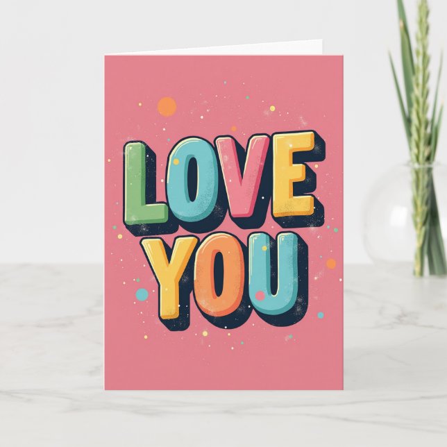 Simple Love You Dots Card (Front)