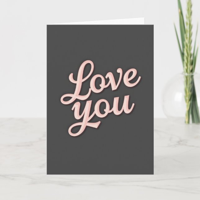Simple Love You Embossed Card (Front)