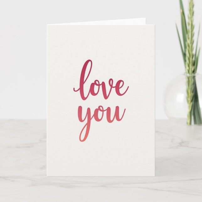 Simple Love You Gradient Card (Front)