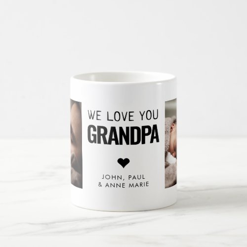 Simple Love You Grandpa Heart 2 Photo Fathers Day Coffee Mug