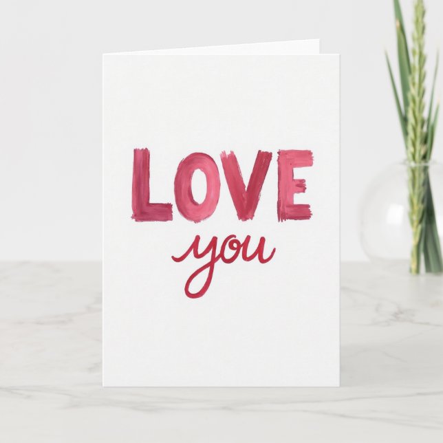 Simple Love You Handwritten Card (Front)