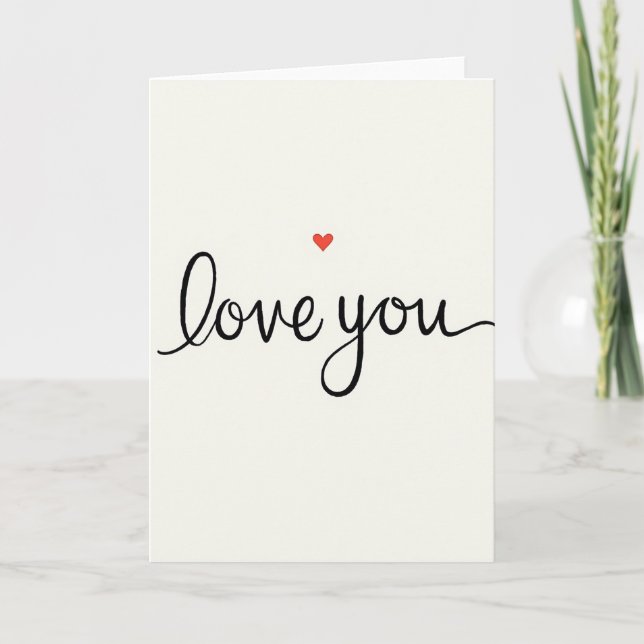 Simple Love You Heart Kraft Card (Front)