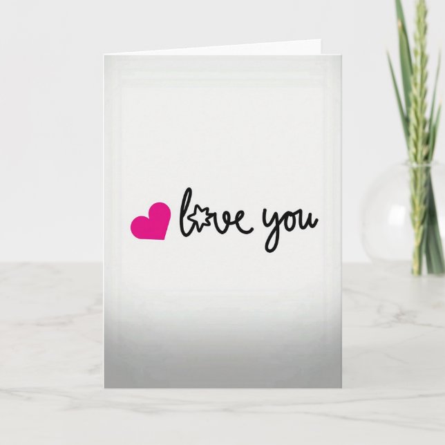 Simple Love You Heart Star Card (Front)