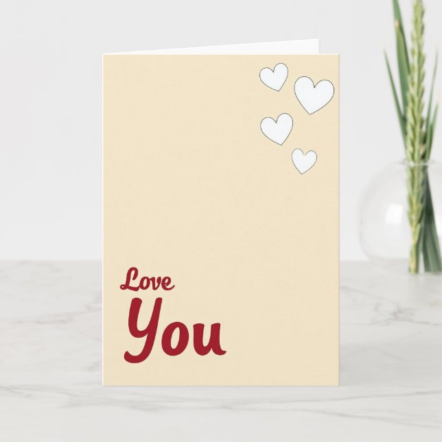Simple Love You Hearts Matte Card (Front)
