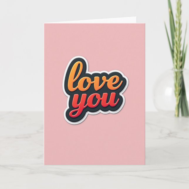 Simple Love You Message Card (Front)