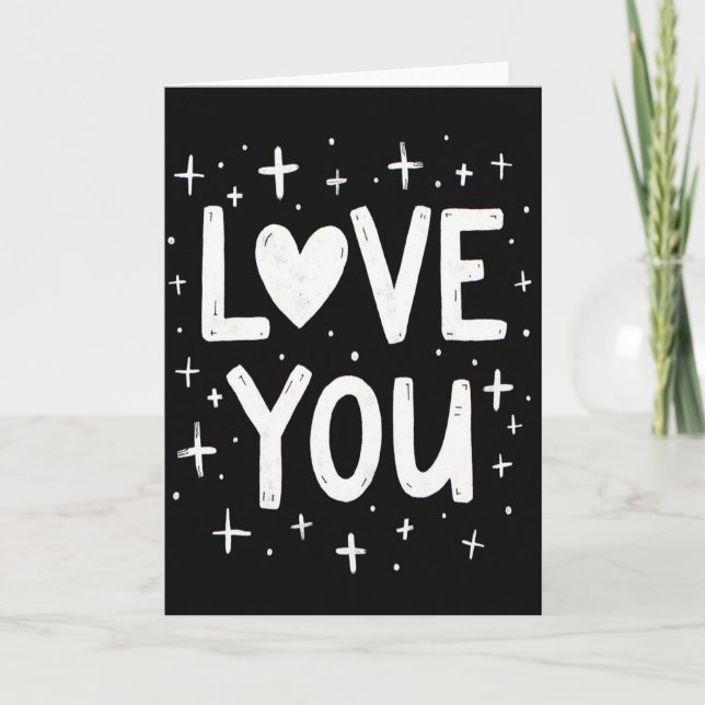 Simple Love You Minimalist Card (Front)
