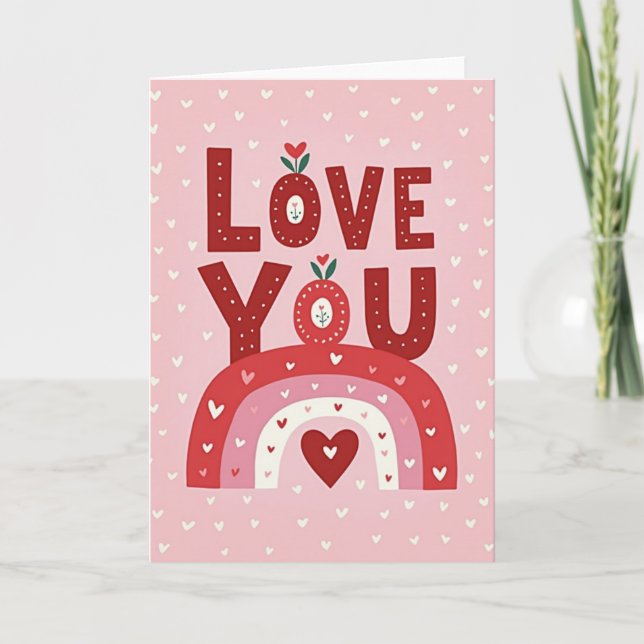 Simple Love You Rainbow Card (Front)