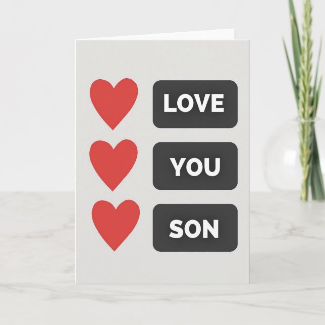 Simple Love You Son Card (Front)