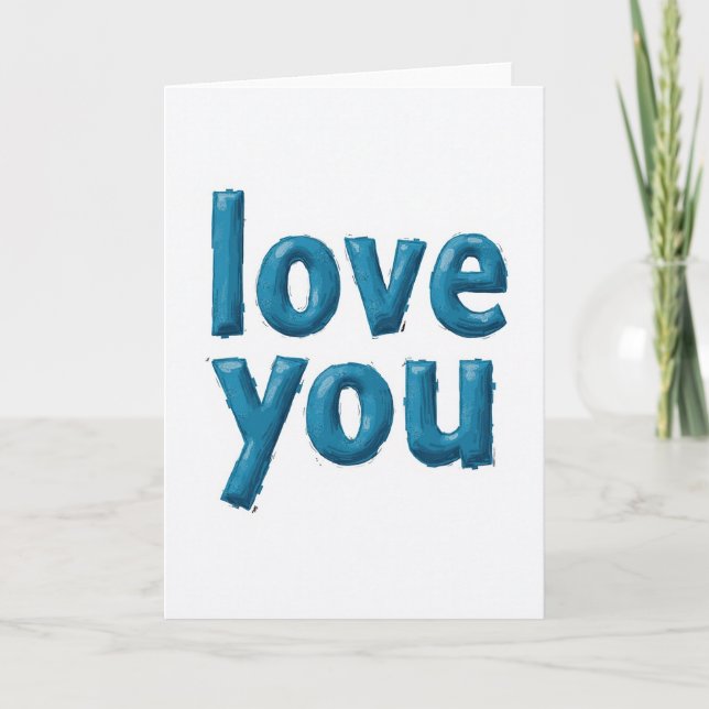 Simple Love You Text Card (Front)