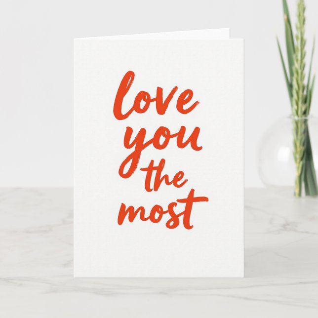 Simple Love You The Most Card (Front)