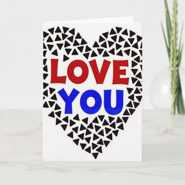 Simple Love You Triangle Card (Front)