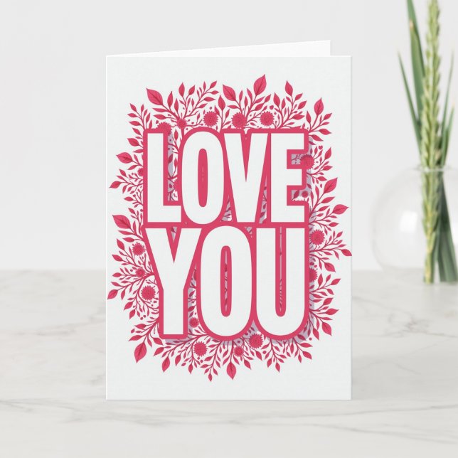 Simple Love You Wreath Card (Front)