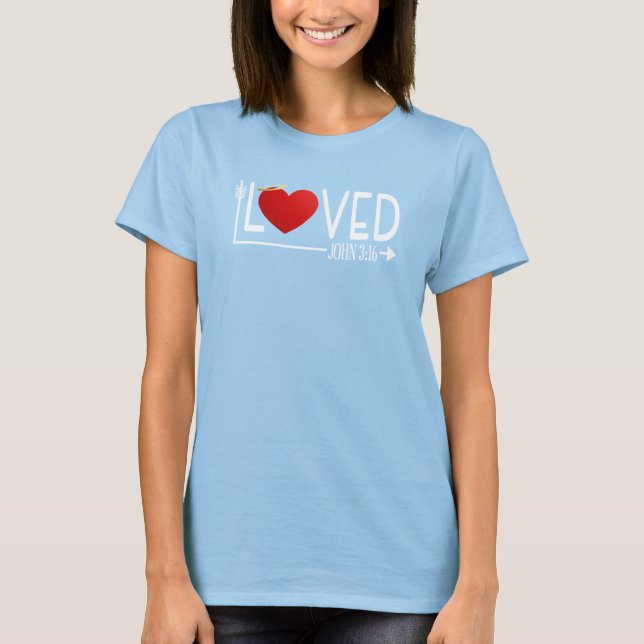 Simple Loved Bible Verse Valentine | T-Shirt (Front)