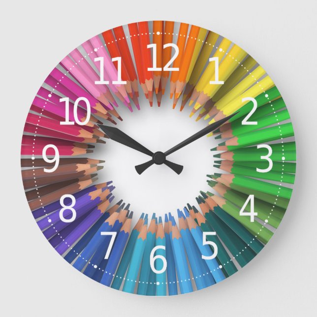 Simple Lovely Colorful Pencils | Wall Clock (Front)
