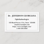 [ Thumbnail: Simple & Low-Key Ophthalmologist Business Card ]