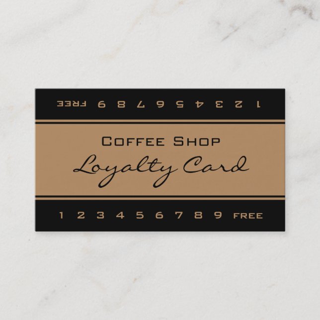 Simple Loyalty Gold Black Punch Card (Front)