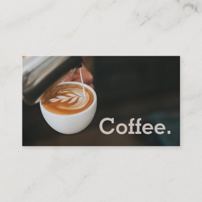 Simple Loyalty Pour Coffee Art Punch-Card Card (Front)
