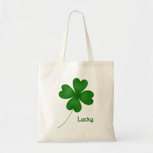 Simple lucky shamrock design tote bag