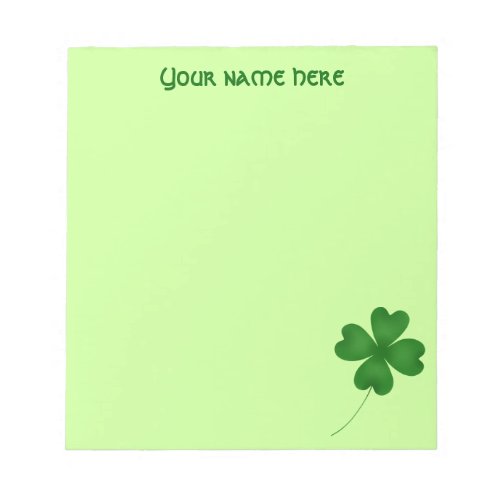 Simple lucky shamrock notepad