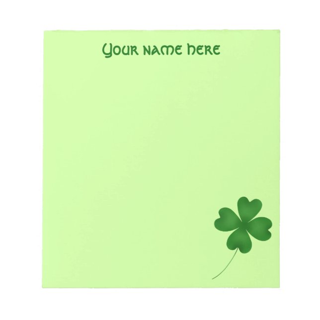 Simple lucky shamrock notepad (Front)