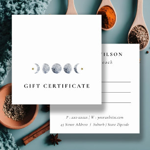 Simple Lunar Celestial Moon Phase Gift Certificate