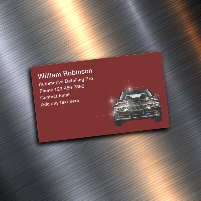 Simple Luxury Automotive Detailing Business Card Magnet (Creator Uploaded)