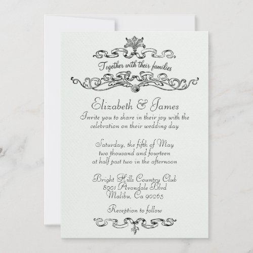 Simple Luxury Black And White Wedding Invitations