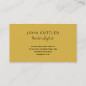 Simple luxury black leather barber gold typography business card (Back)