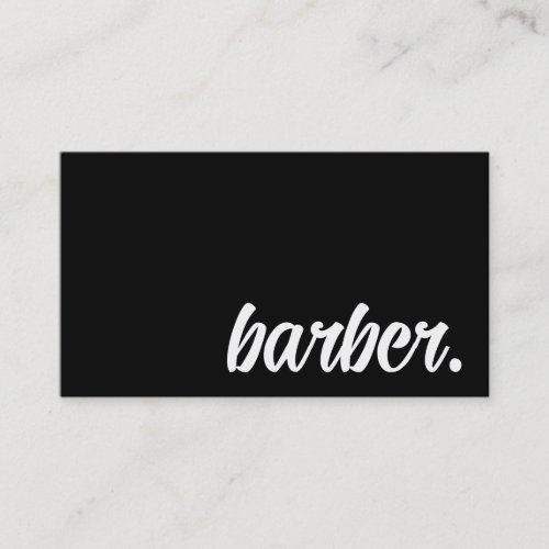 Simple luxury black  white barber typography business card