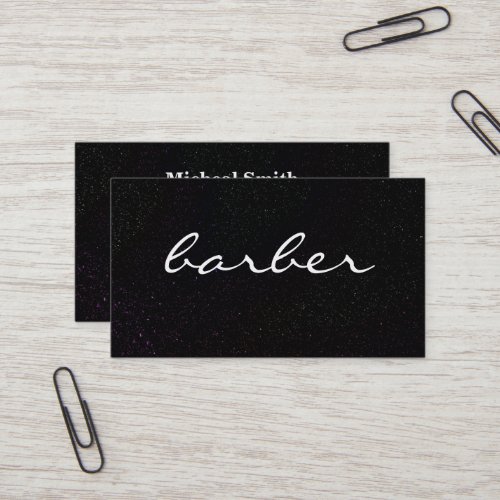 Simple luxury black  white barber typography business card