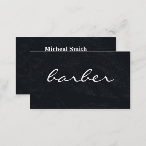 Simple luxury black  white barber typography business card