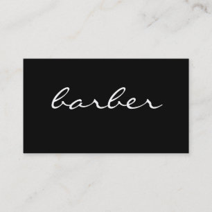 Simple luxury black & white barber typography business card