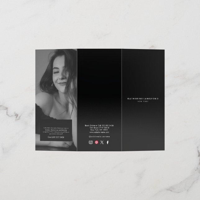Simple Luxury Black & White Minimal Boutique Brochure (Outside)