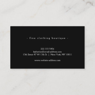 Simple Luxury Black & White Minimal Boutique Business Card