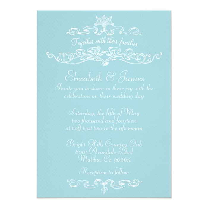 Simple Luxury Blue And White Wedding Invitations Zazzle