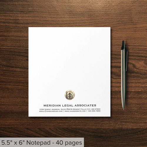 Simple Luxury Brushed Gold Logo Notepad