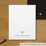 Simple Luxury Gold Logo Letterhead<br><div class="desc">A simple luxurious custom business letterhead template in a modern style that features a gold diamond logo that can be easily updated with your company logo and letterhead footer including your company's name and tagline. The solid back features a smaller logo with space for your website address, telephone, email or...</div>