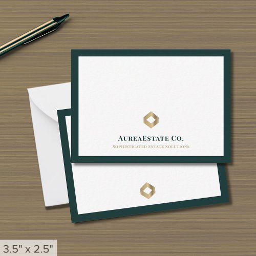 Simple Luxury Gold Logo Note Card