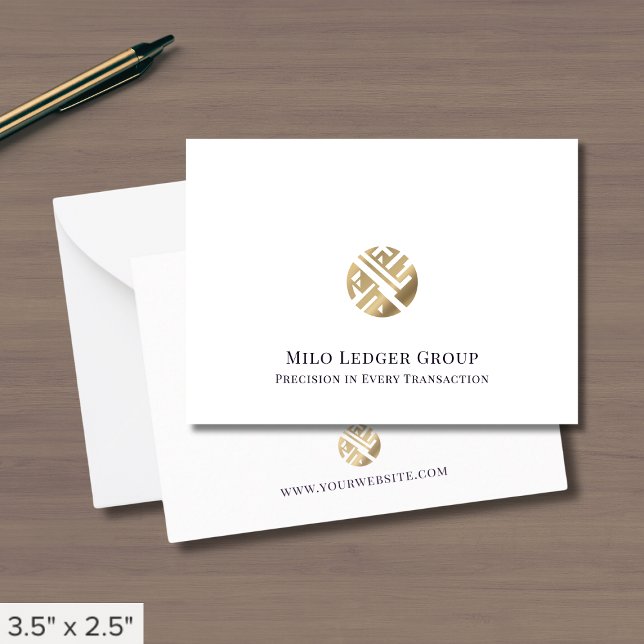 Simple Luxury Gold Logo  Note Card (Creator Uploaded)