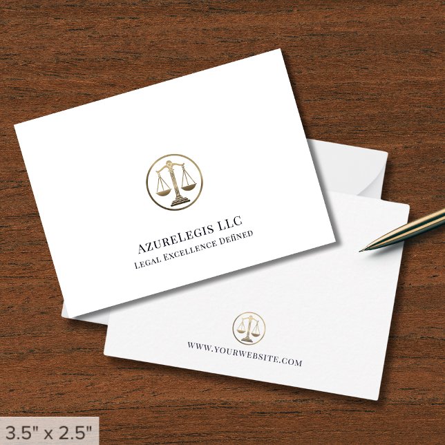 Simple Luxury Gold Scales of Justice Note Card (Creator Uploaded)