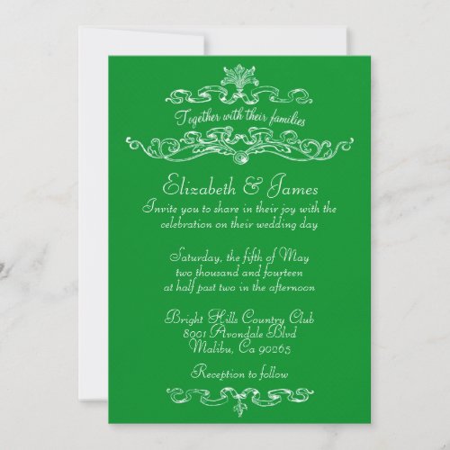 Simple Luxury Green Wedding Invitations