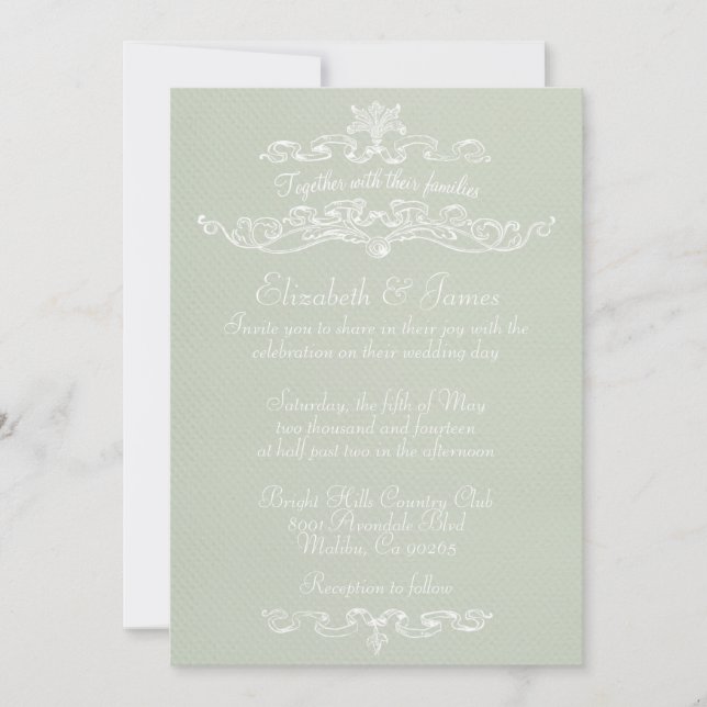 Simple Luxury Ivory Wedding Invitations (Front)