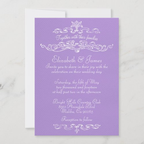 Simple Luxury Lavender Wedding Invitations