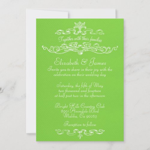 Simple Luxury Lime Wedding Invitations