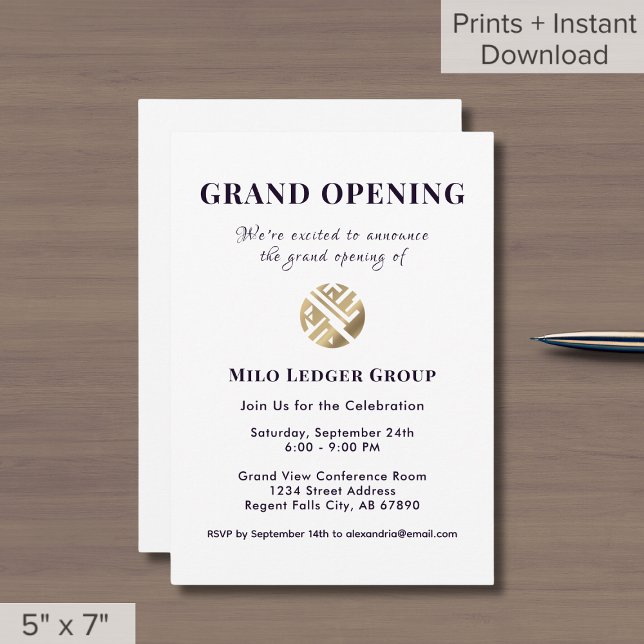 Simple Luxury Logo Grand Opening Invitation (Creator Uploaded)