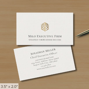 Simple Luxury Logo Premium Linen Business Card