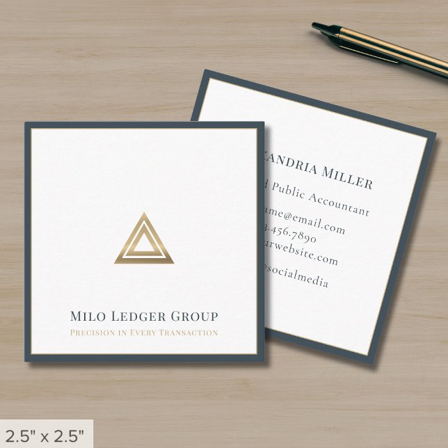 Simple Luxury Logo Square Business Card (Creator Uploaded)