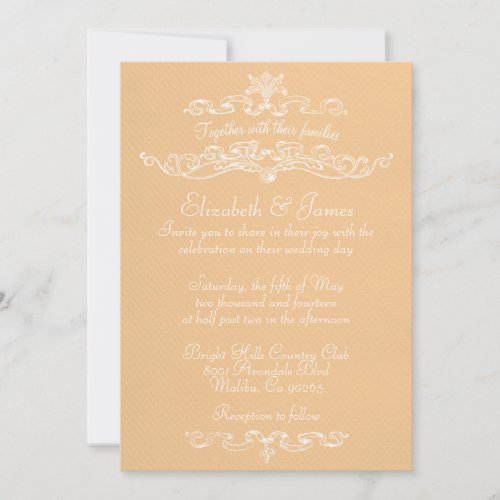 Simple Luxury Peach Wedding Invitations
